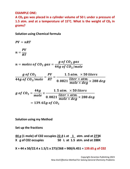 New and Effective Method for Solving General Chemistry Problems